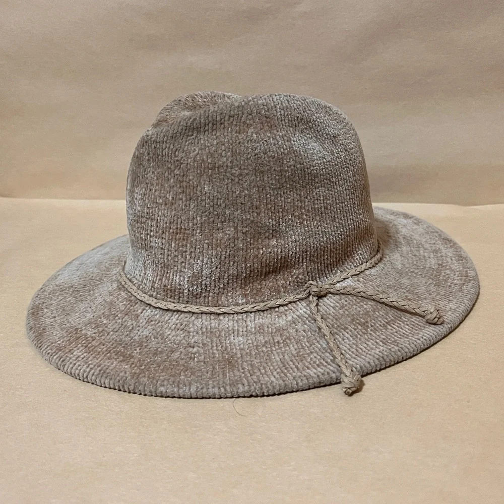 Anthropologie | Chenille Fedora Floppy Western Hat Neutral One Size